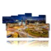 painting with photos barcelona city center at night - version: 11 pannelli 197x106cm