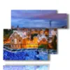 cuadros con mosaico foto barcelona parque gaudi al atardecer - version: 6 pannelli 122x96cm