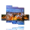 cuadros con mosaico foto barcelona parque gaudi al atardecer - version: 6 pannelli 135x96cm