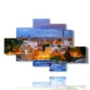 paintings with mosaic photos barcelona gaudi park in the evening - version: 6 pannelli 146x94cm