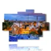 paintings with mosaic photos barcelona gaudi park in the evening - version: 9 pannelli 164x114cm