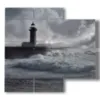 bilder stuermisches meer mit leuchtturm - version: 4 pannelli 91x85cm
