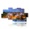 paintings with mosaic photos barcelona gaudi park in the evening - version: 8 pannelli 184x97cm