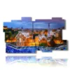 paintings with mosaic photos barcelona gaudi park in the evening - version: 11 pannelli 184x104cm