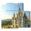 painting with photos from barcelona temple sacred heart of jesus - version: 5 pannelli 102x93cm