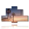 painting with photos barcelona city at sunset - version: 6 pannelli 135x85cm