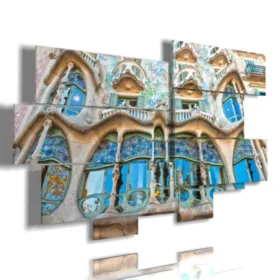 quadro con foto casa Barcellona - Gaudì