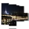 tableaux representant turin de nuit - version: 5 pannelli 104x90cm