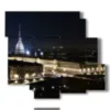 bilder von turin bei nacht - version: 6 pannelli 113x99cm