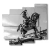 poster paintings turin statue of emanuele filiberto di savoia - version: 5 pannelli 106x98cm