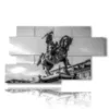 poster paintings turin statue of emanuele filiberto di savoia - version: 7 pannelli 157x90cm