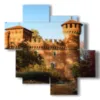 moderne bilder turin il castello - version: 4 pannelli 97x97cm
