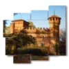tableaux modernes turin le chateau - version: 5 pannelli 106x98cm