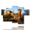 tableaux modernes turin le chateau - version: 6 pannelli 136x91cm