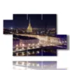 tableaux avec photos de turin vu d en haut illumine la nuit - version: 5 pannelli 128x85cm