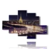 tableaux avec photos de turin vu d en haut illumine la nuit - version: 6 pannelli 146x94cm