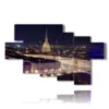 tableaux avec photos de turin vu d en haut illumine la nuit - version: 7 pannelli 173x106cm