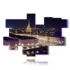 paintings with photos of turin seen from above illuminated at night - version: 15 pannelli 216x146cm