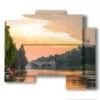tableaux sur turin au coucher du soleil - version: 5 pannelli 89x77cm