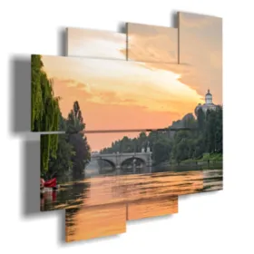 Paintings of Turin at sunset
