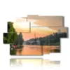 paintings on turin at sunset - version: 9 pannelli 171x108cm