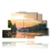 paintings on turin at sunset - version: 9 pannelli 173x103cm