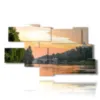 tableaux sur turin au coucher du soleil - version: 9 pannelli 180x103cm