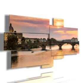 Painting with images of Florence and Ponte Vecchio