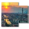 painting with images of florence today - version: 4 pannelli 91x85cm