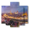 tableau avec photos nuit de florence - version: 5 pannelli 89x85cm