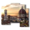 painting with photos of florence at sunset - version: 5 pannelli 89x77cm