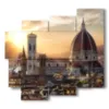 bild mit fotos von florenz bei sonnenuntergang - version: 5 pannelli 106x98cm