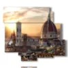 painting with photos of florence at sunset - version: 6 pannelli 113x99cm