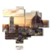 painting with photos of florence at sunset - version: 12 pannelli 179x146cm