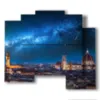 caja con imagenes florencia de noche - version: 5 pannelli 89x77cm