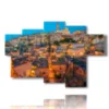 tableaux modernes villes matera basilicate - version: 6 pannelli 136x91cm