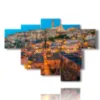 tableaux modernes villes matera basilicate - version: 6 pannelli 136x94cm