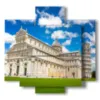 modern horizontal paintings with pisa - version: 5 pannelli 89x85cm