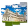 modern horizontal paintings with pisa - version: 5 pannelli 106x98cm
