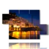 painting with image of italian cities amalfi - version: 5 pannelli 128x85cm