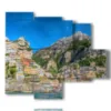 tableau avec les villes balneaires italiennes positano - version: 5 pannelli 104x90cm