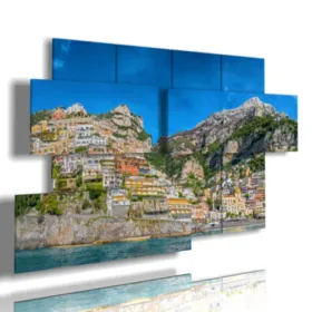 quadro con città italiane sul mare
