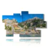 painting with italian cities on the sea positano - version: 9 pannelli 182x107cm