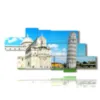 painting with italian cities to see pisa - version: 9 pannelli 212x104cm