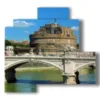 roma en los cuadros mirando al castel sant angelo - version: 4 pannelli 83x78cm