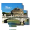 rome in the paintings looking at castel sant angelo - version: 6 pannelli 113x99cm
