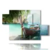 quadro con foto spiagge di cuba - version: 5 pannelli 128x85cm