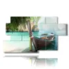painting with photos of cuba beaches - version: 7 pannelli 157x90cm