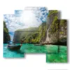 painting with photos cuba beach - version: 5 pannelli 89x77cm