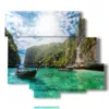 tableau avec photos plage de cuba - version: 6 pannelli 113x99cm